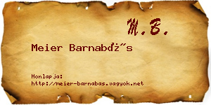 Meier Barnabás névjegykártya